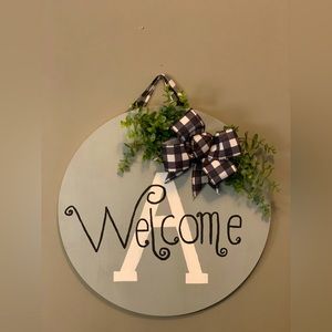 Personalized Letter “Welcome” Door Hanger